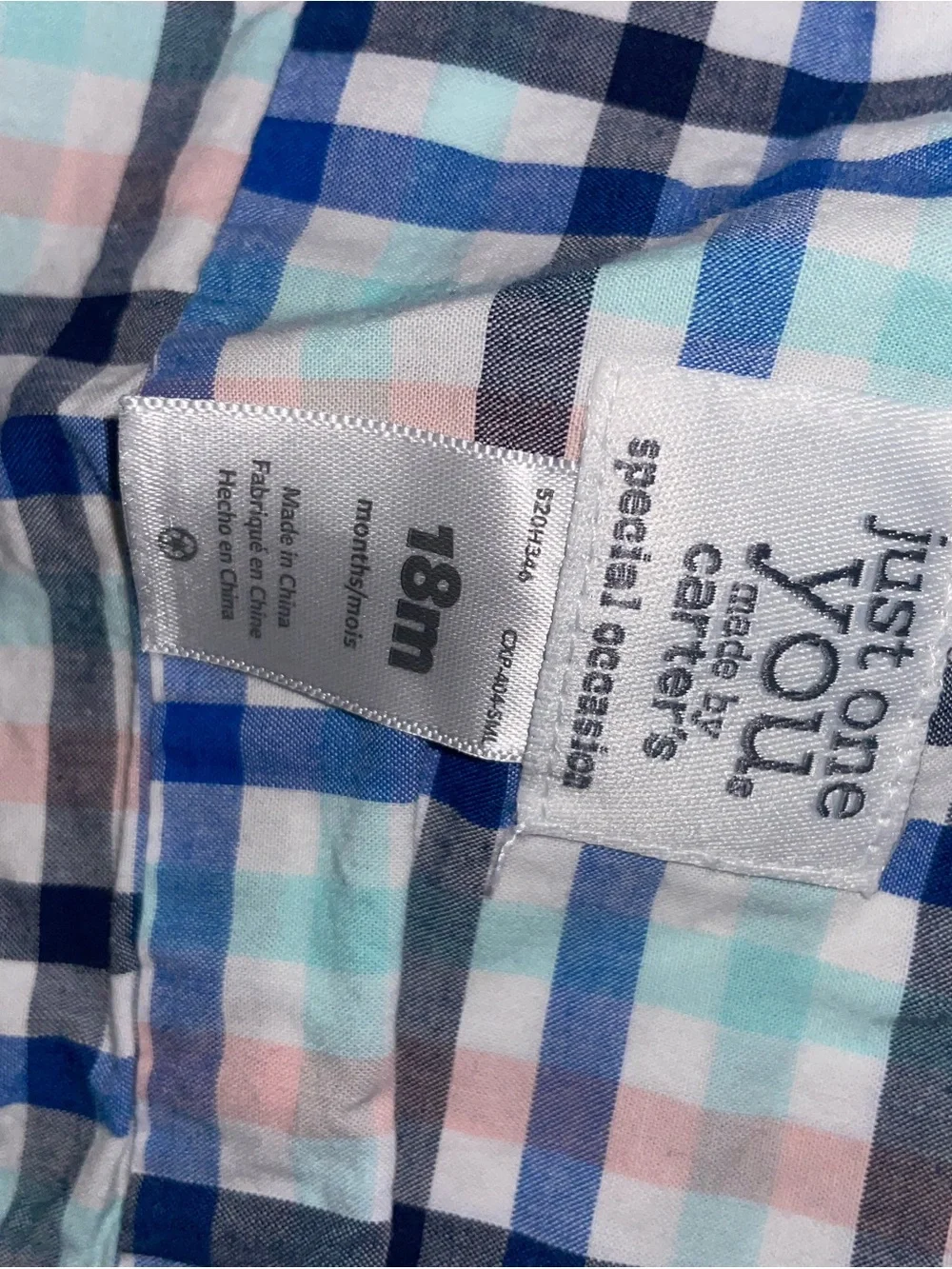 Carter's Just One You Toddler Boy 18 Months Plaid Button Down & Pants Set